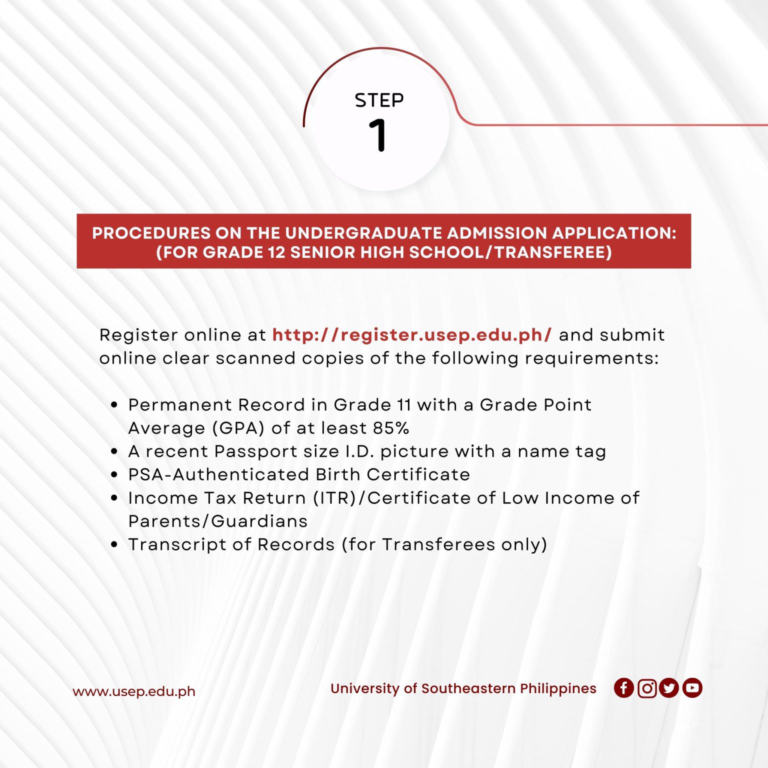 USeP Admission Test (USePAT) for Academic Year 20232024 University