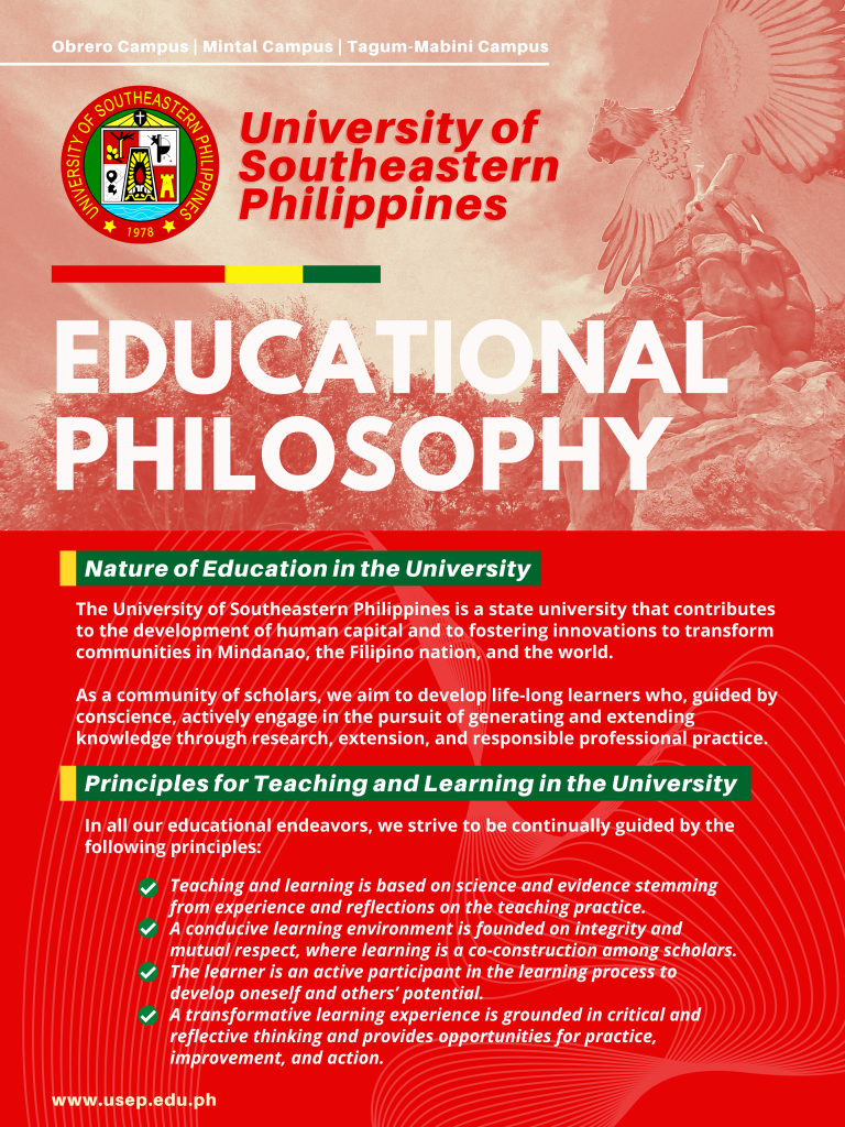 University of Southeastern Philippines Educational Philosophy