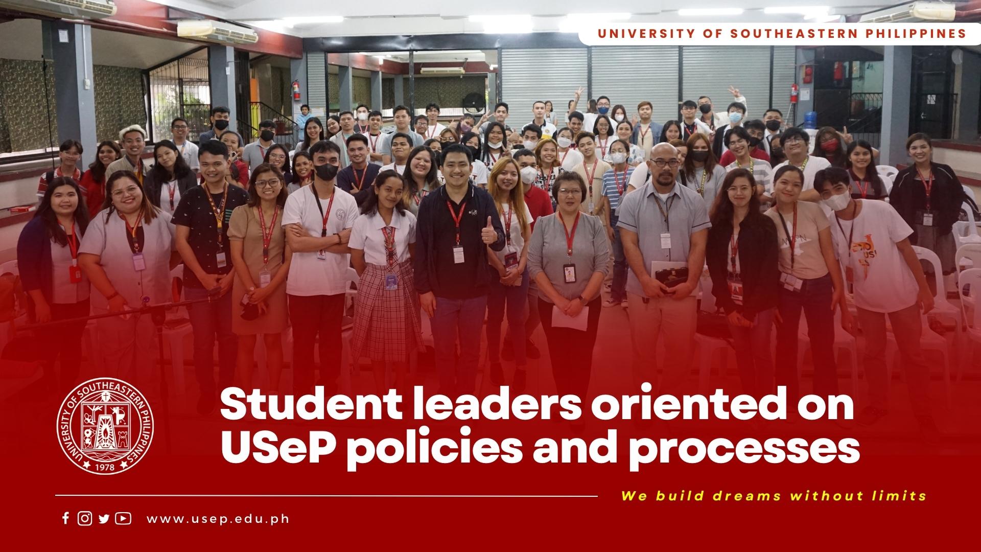 Student leaders oriented on USeP policies and processes