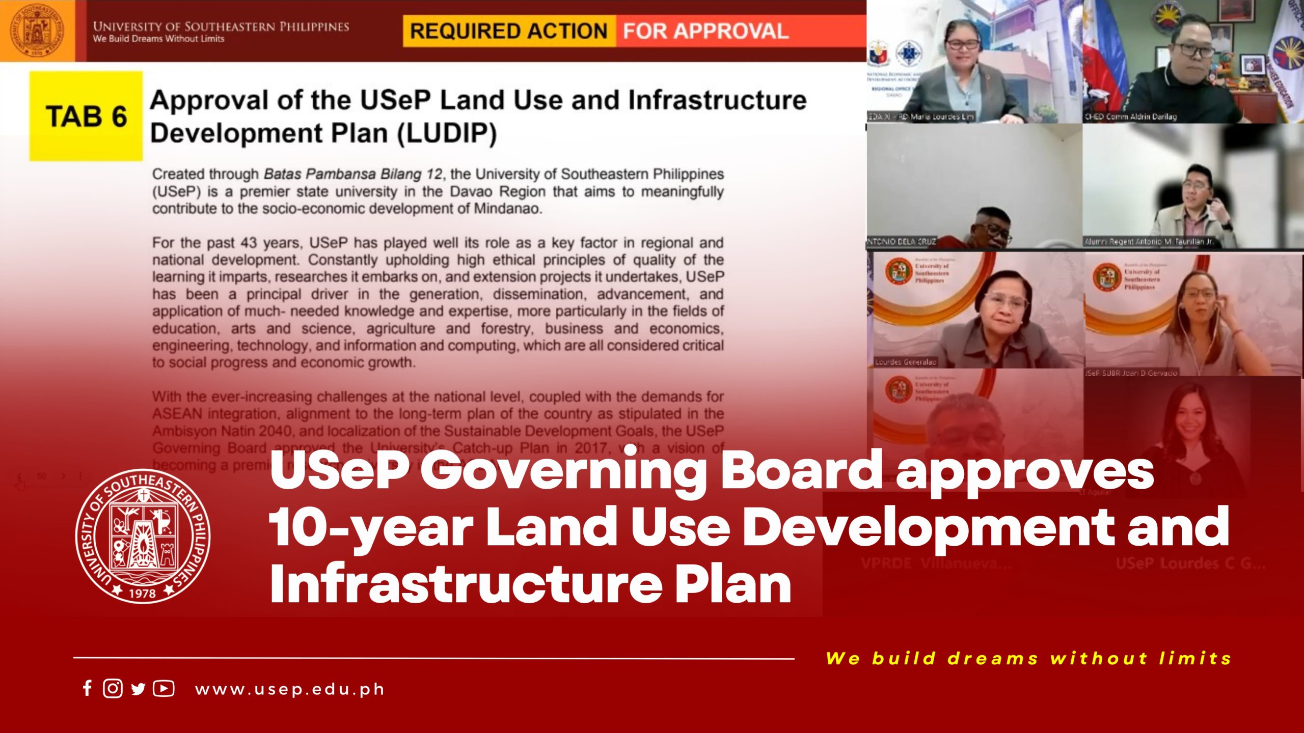 USeP Governing Board approves 10-year Land Use Development and Infrastructure Plan