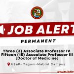USeP Job Hiring! USeP is in need of eighteen (18) teaching personnel for Tagum-Mabini Campus