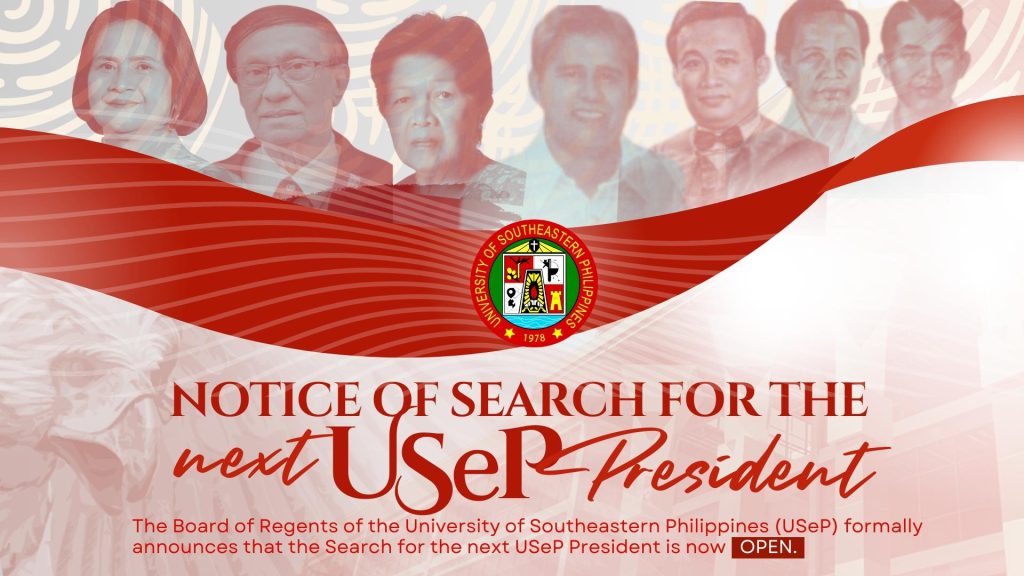 NOTICE OF SEARCH FOR THE NEXT USeP PRESIDENT