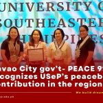 Davao City gov’t- PEACE 911 recognizes USeP’s peacebuilding contribution in the region