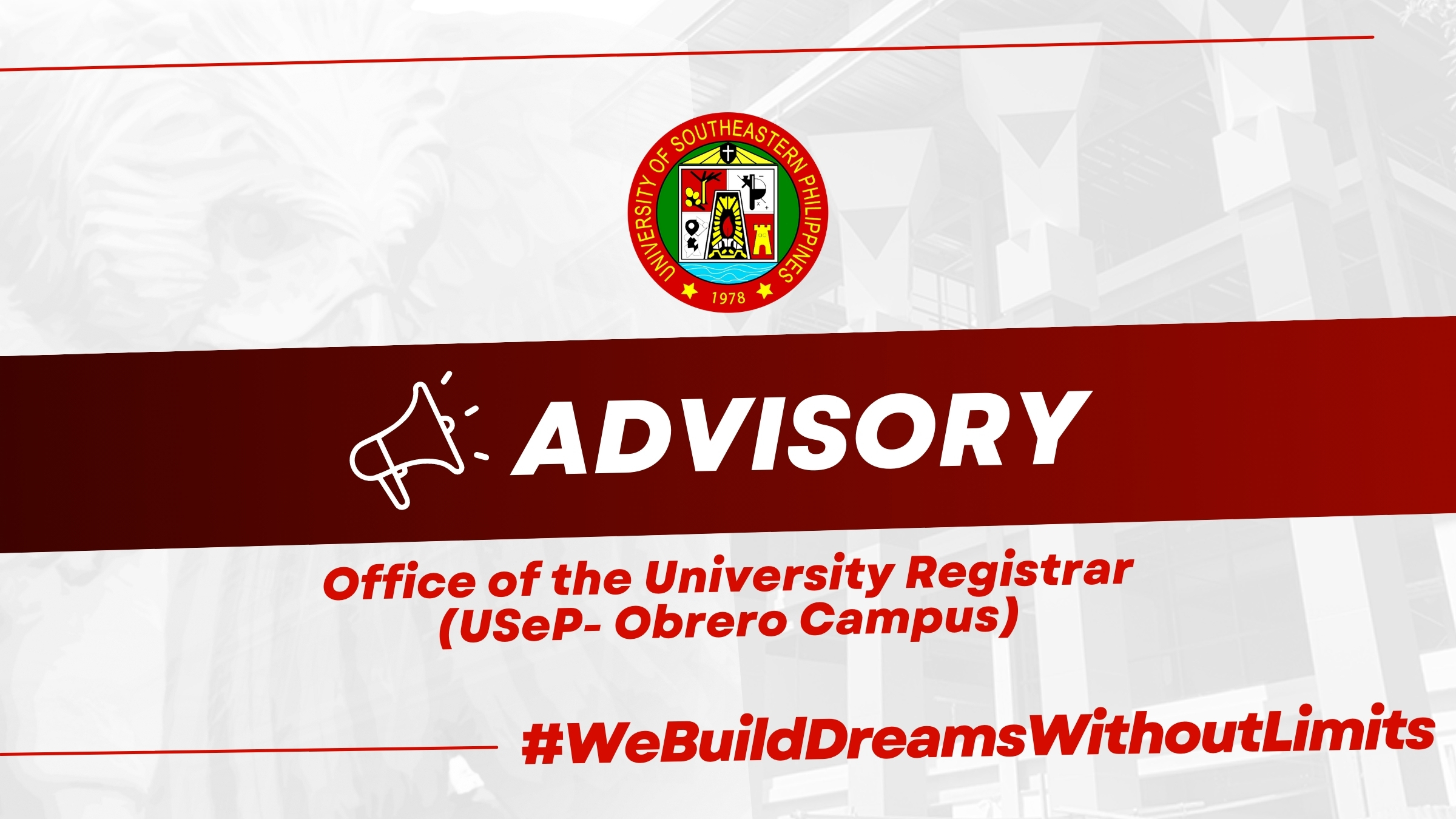 Advisory from Office of the University Registrar