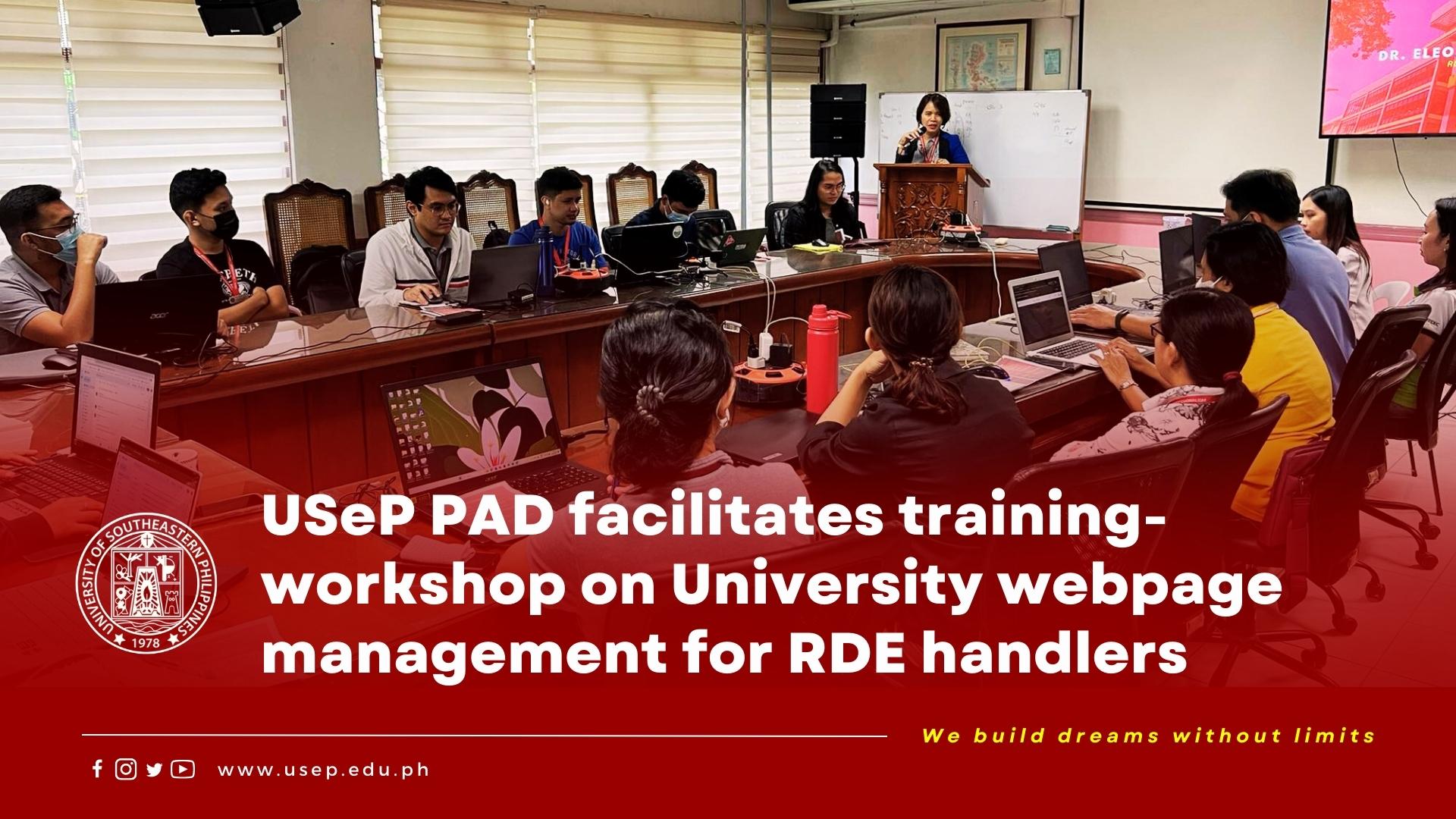 USeP PAD facilitates training-workshop on University webpage management for RDE handlers