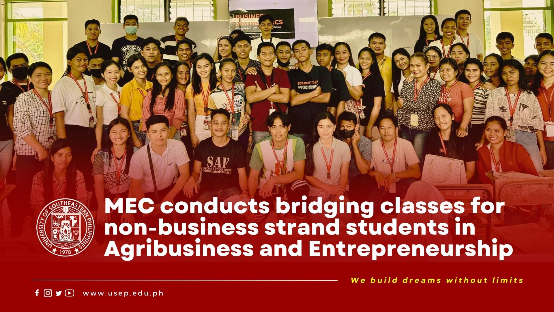 MEC conducts bridging classes for non-business strand students in Agribusiness and Entrepreneurship