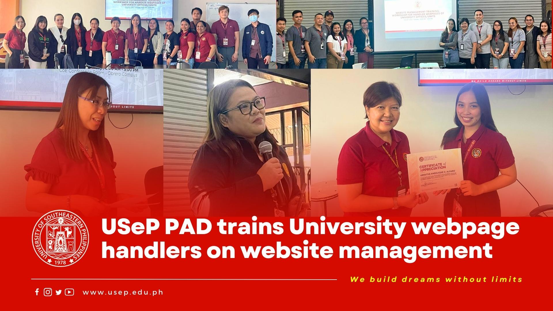 USeP PAD trains University webpage handlers on website management