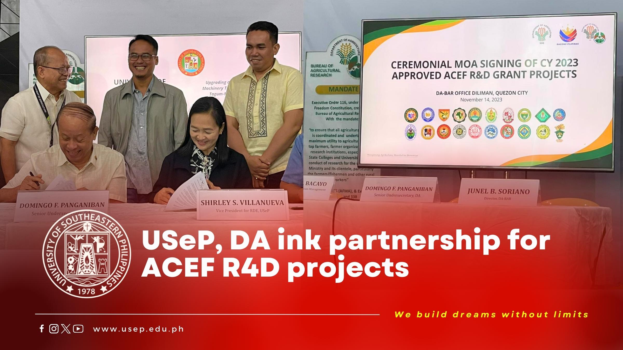 USeP, DA ink partnership for ACEF R4D projects