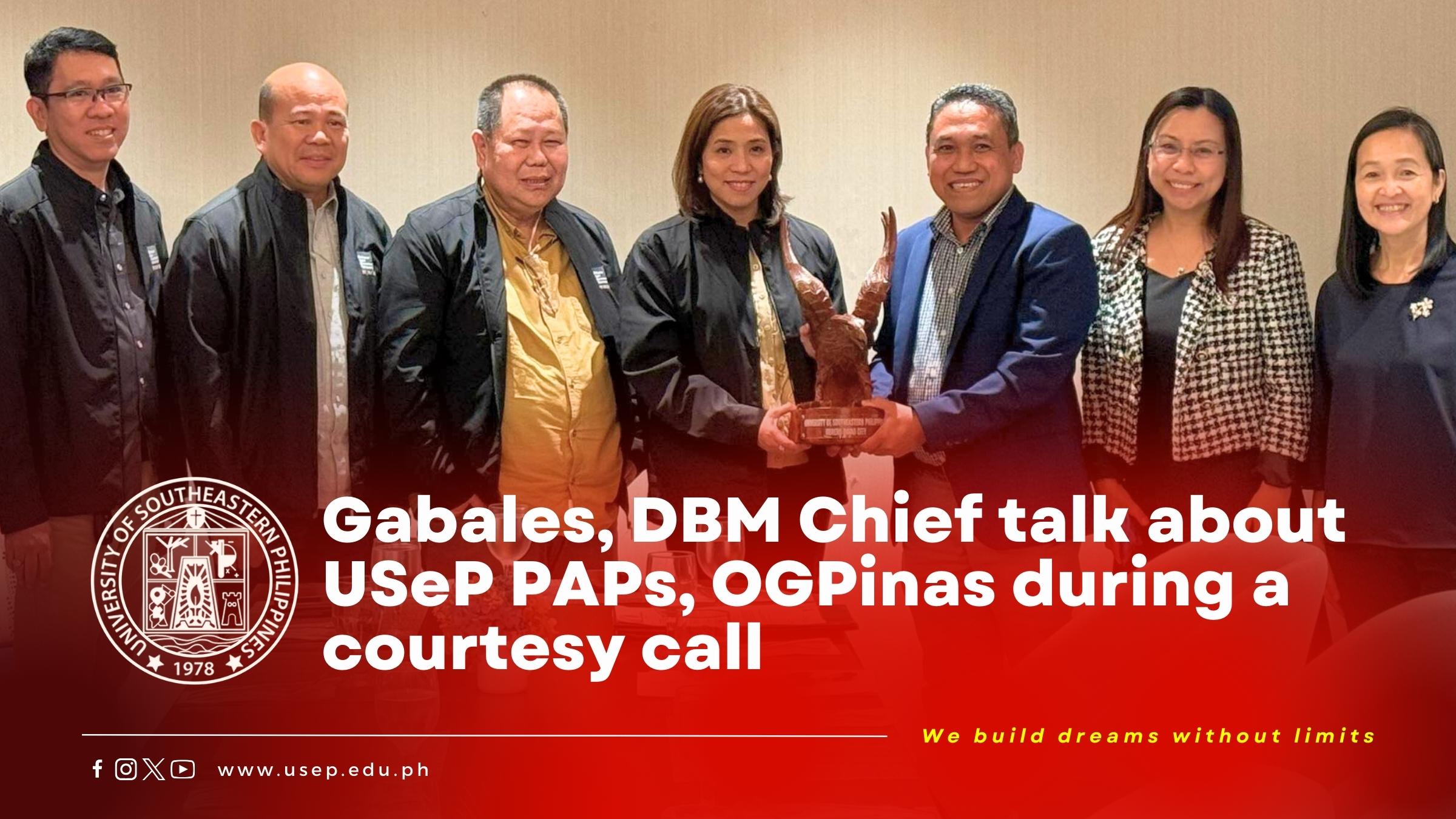 Gabales, DBM Chief talk about USeP PAPs, OGPinas during a courtesy call