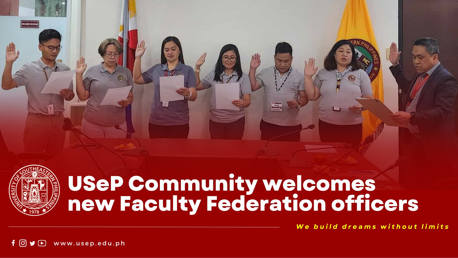 USeP Community welcomes new Faculty Federation officers