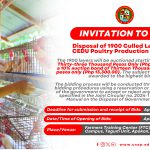[𝗜𝗡𝗩𝗜𝗧𝗔𝗧𝗜𝗢𝗡 𝗧𝗢 𝗕𝗜𝗗] Disposal of 1900 Culled Layers of CEDU Poultry Production Project