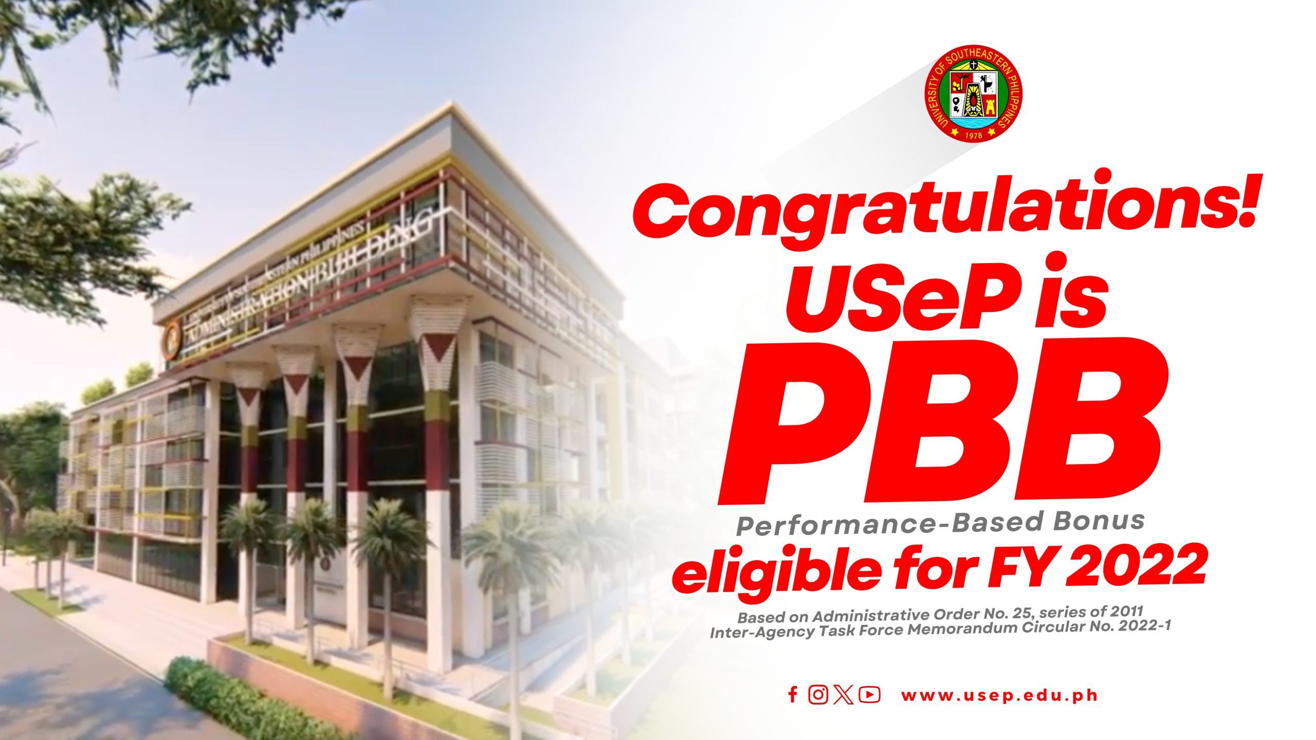 USeP qualifies for FY 2022 performance-based bonus