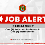 USeP Job Hiring! USeP is in need of two (2) teaching personnel for the College of Education – Obrero Campus