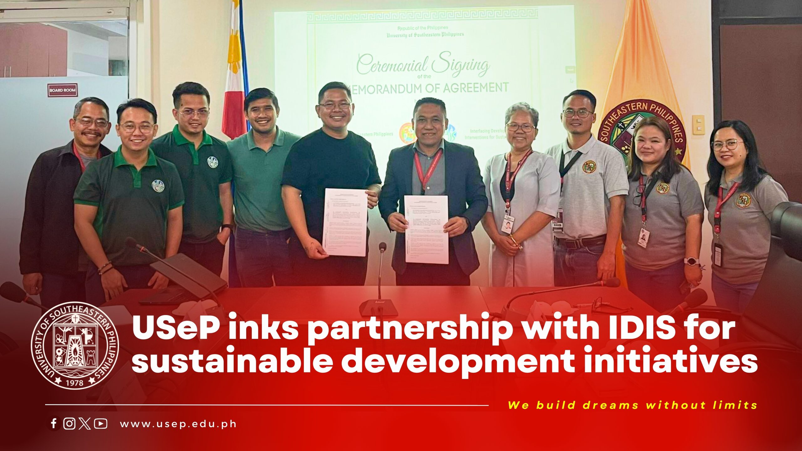 USeP inks partnership with IDIS for sustainable development initiatives