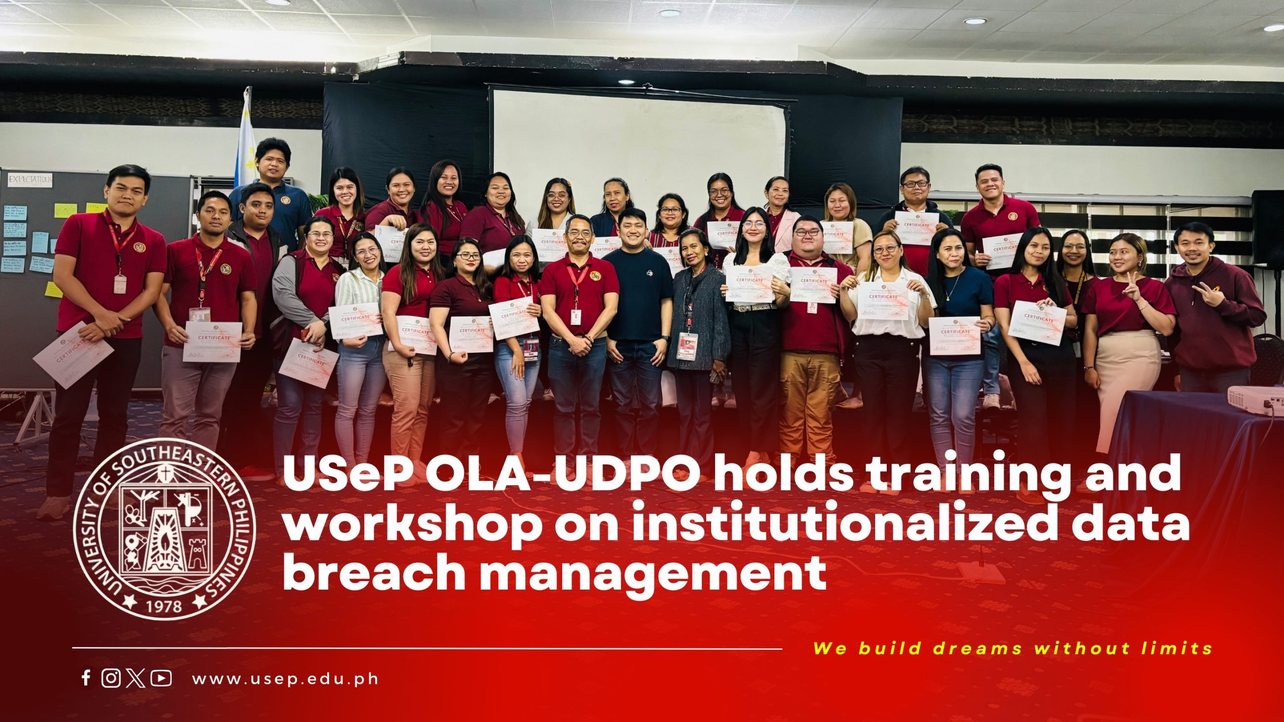 USeP OLA-UDPO holds training and workshop on institutionalized data breach management