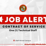 USeP Job Hiring! USeP is in need of one (1) non-teaching personnel for Mintal Campus