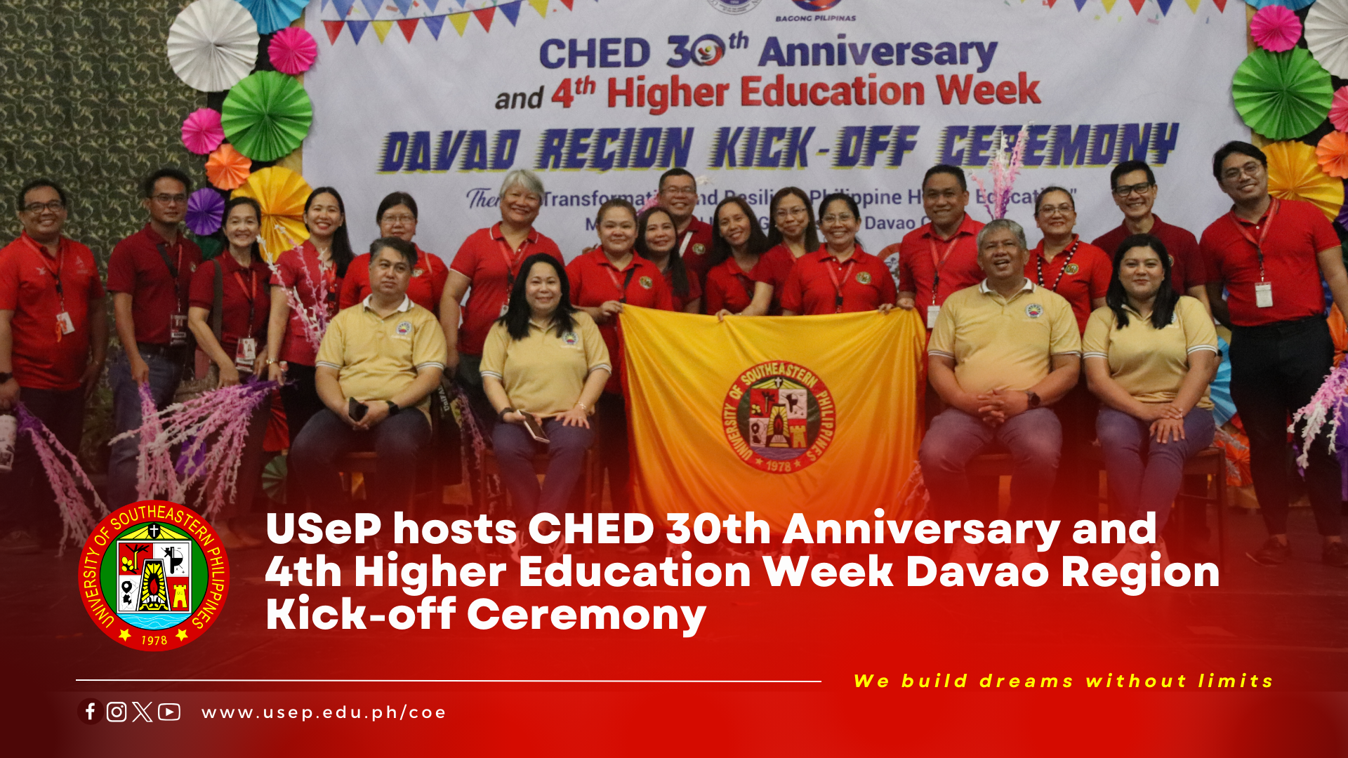 USeP hosts CHED 30th Anniversary and 4th Higher Education Week Davao Region Kick-off Ceremony