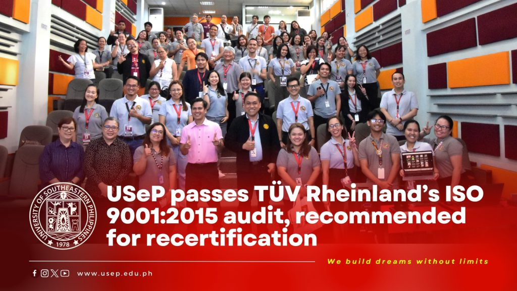 USeP passes TÜV Rheinland’s ISO 9001:2015 audit, recommended for recertification