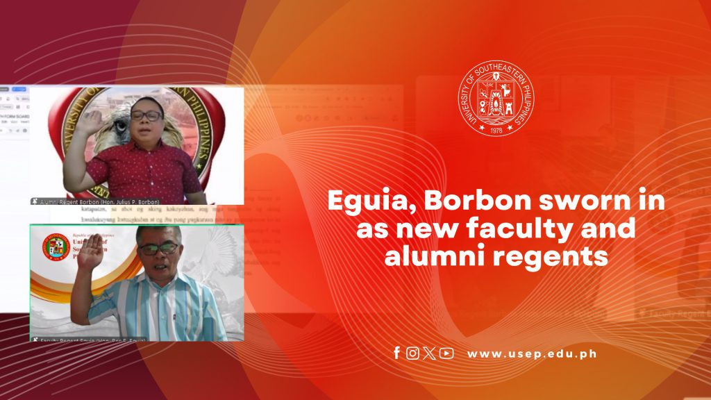 Eguia, Borbon sworn in as new faculty and alumni regents