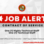 USeP Job Hiring! USeP is in need of two (2) non-teaching personnel for USeP Tagum-Mabini Campus