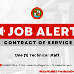 USeP Job Hiring! USeP is in need of one (1) non-teaching personnel for USeP Office of the University Registrar (OUR) – Obrero Campus