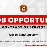 USeP Job Hiring! USeP is in need of one (1) non-teaching personnel for the USeP Tagum-Mabini Campus