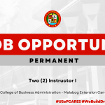 USeP Job Hiring! USeP is in need of two (2) teaching personnel for the USeP Malabog Extension Campus