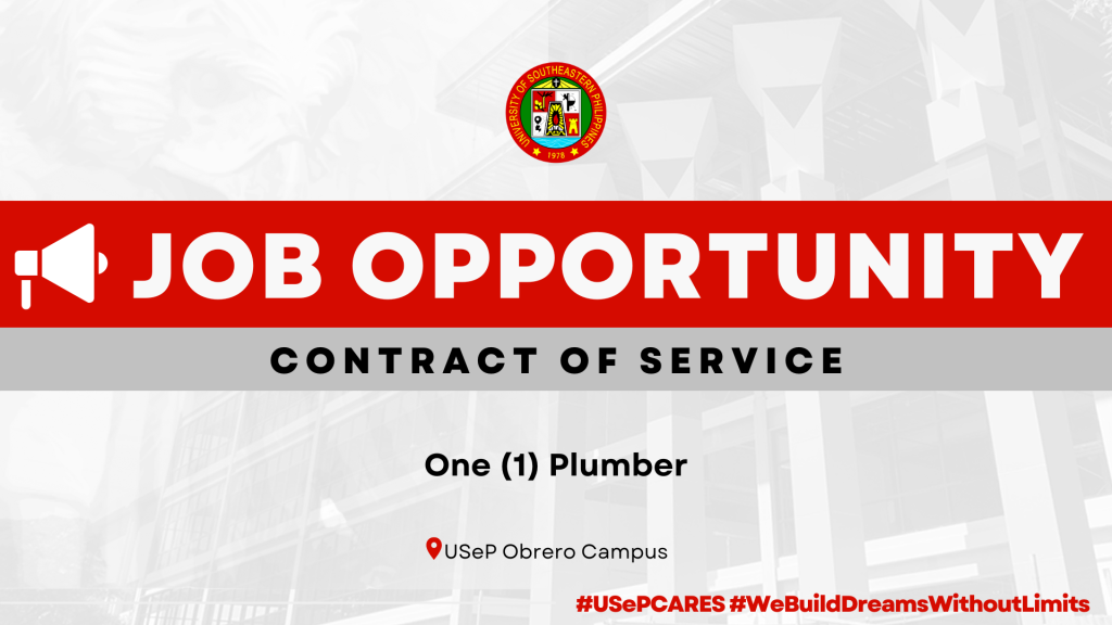 USeP Job Hiring! USeP is in need of one (1) non-teaching personnel for Obrero Campus