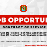 USeP Job Hiring! USeP is in need of two (2) non-teaching personnel for the College of Business Administration (CBA) – Obrero Campus