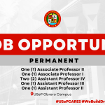 USeP Job Hiring! USeP is in need of six (6) teaching personnel for the College of Education (CEd) – Obrero Campus