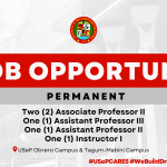 USeP Job Hiring! USeP is in need of five (5) teaching personnel for Obrero and Tagum-Mabini Campuses