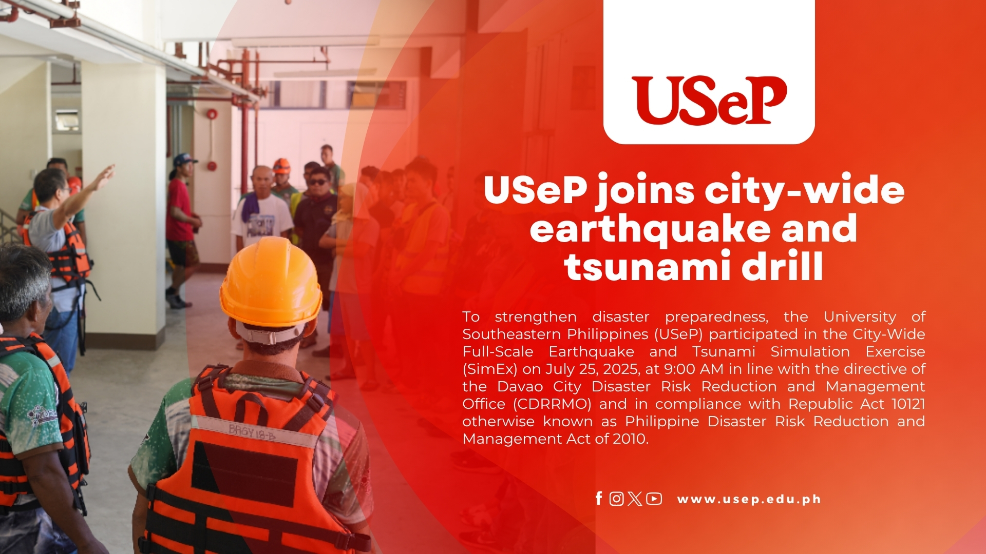 USeP joins city-wide earthquake and tsunami drill