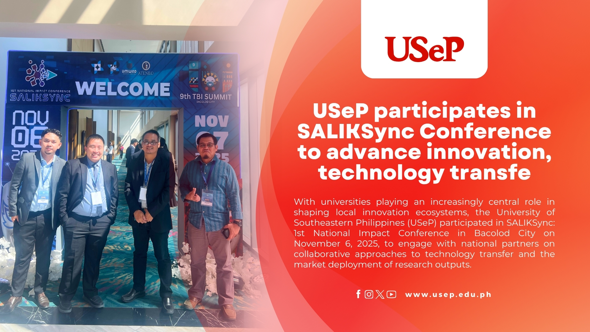 USeP participates in SALIKSync Conference to advance innovation, technology transfer