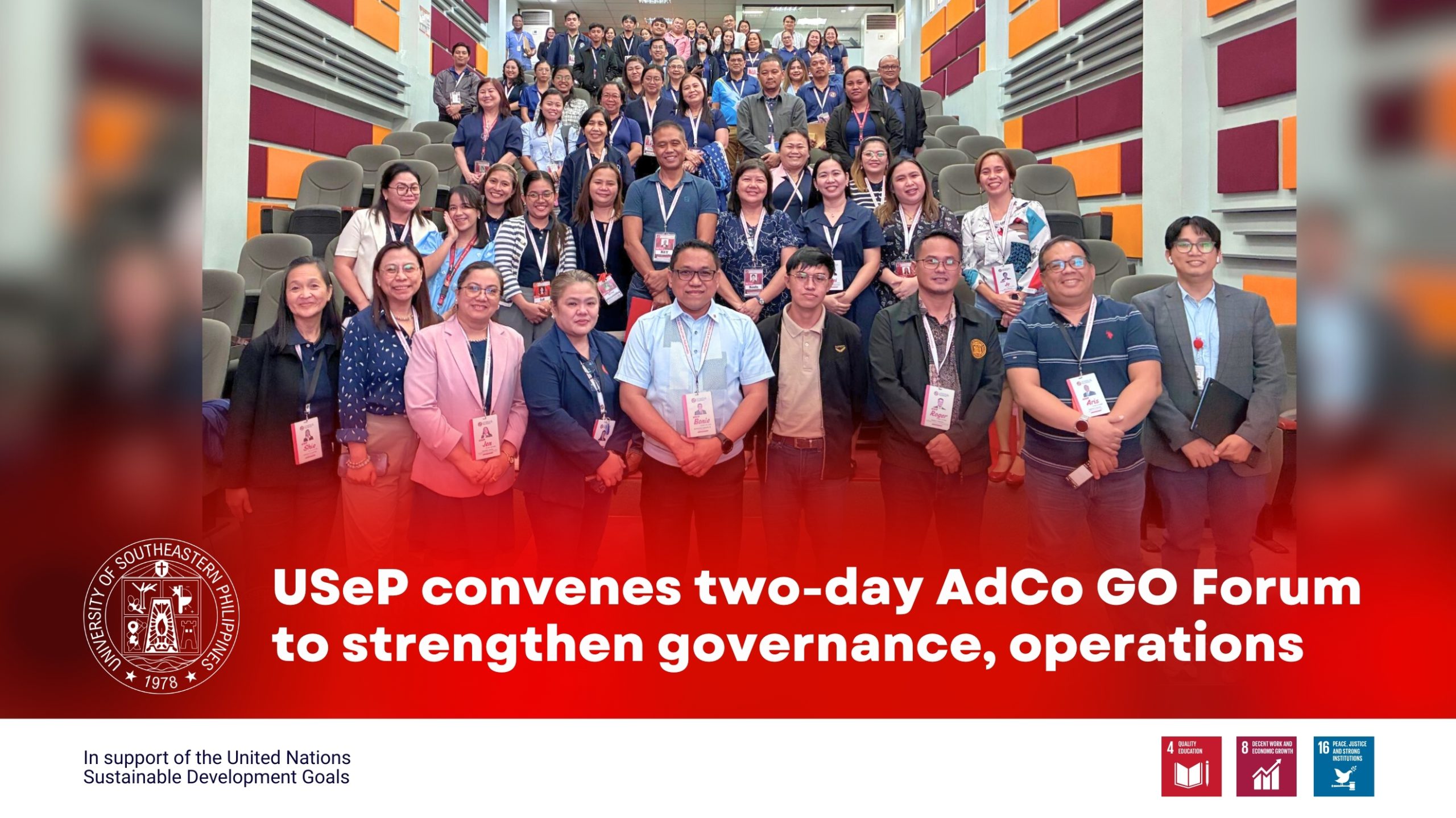 USeP convenes two-day AdCo GO Forum to strengthen governance, operations