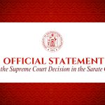 OFFICIAL STATEMENT ON THE SUPREME COURT DECISION IN THE SARATE CASE