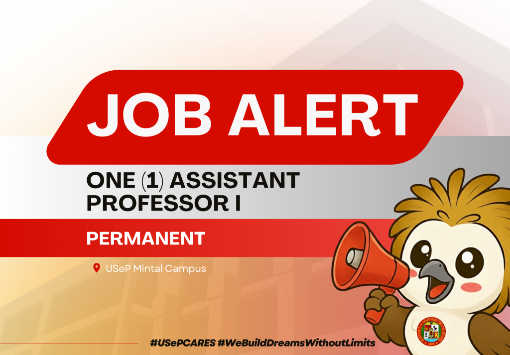 USeP Job Hiring! USeP is in need of one (1) teaching personnel for USeP College of Development Management (CDM), Mintal Campus